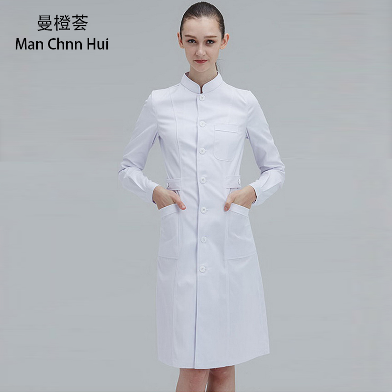 Medical Lab Gown - Laborkleidung, Laborkittel, Schönheitssalon, schmales, mehrfarbiges Kleid,