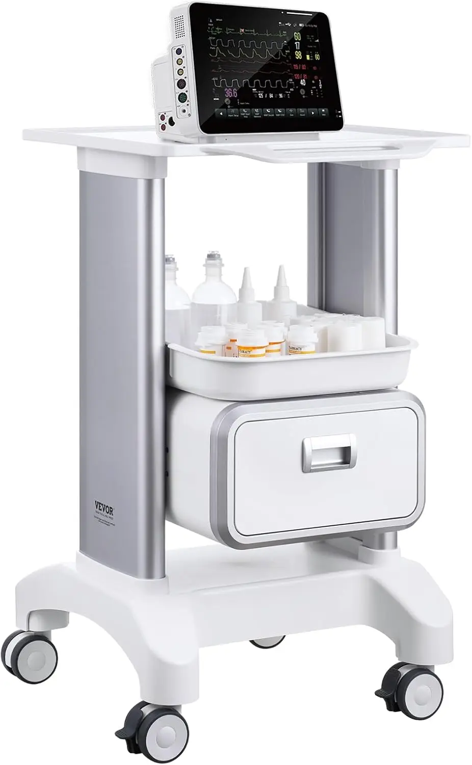 Medical Lab Ultrasound - Medizinischer Rollwagen mit herausnehmbarer Schublade, Rollbarer