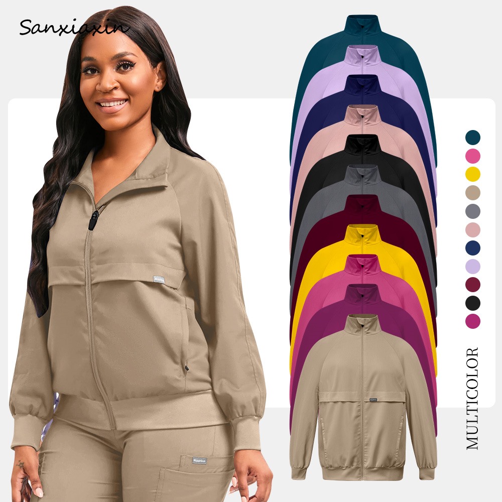 Lab Coat Medical - Medizinische Arbeitsoberteile, OP-Jacke, mehrfarbig, langärmelig, Labormantel,