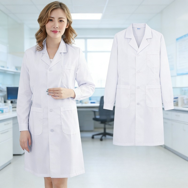 Weißer Langarm-Arztkittel Kran – Medical Lab Gown Bewertung und Preis