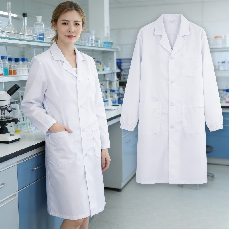 Weißer Langarm-Arztkittel Kran – Medical Lab Gown Bewertung und Preis