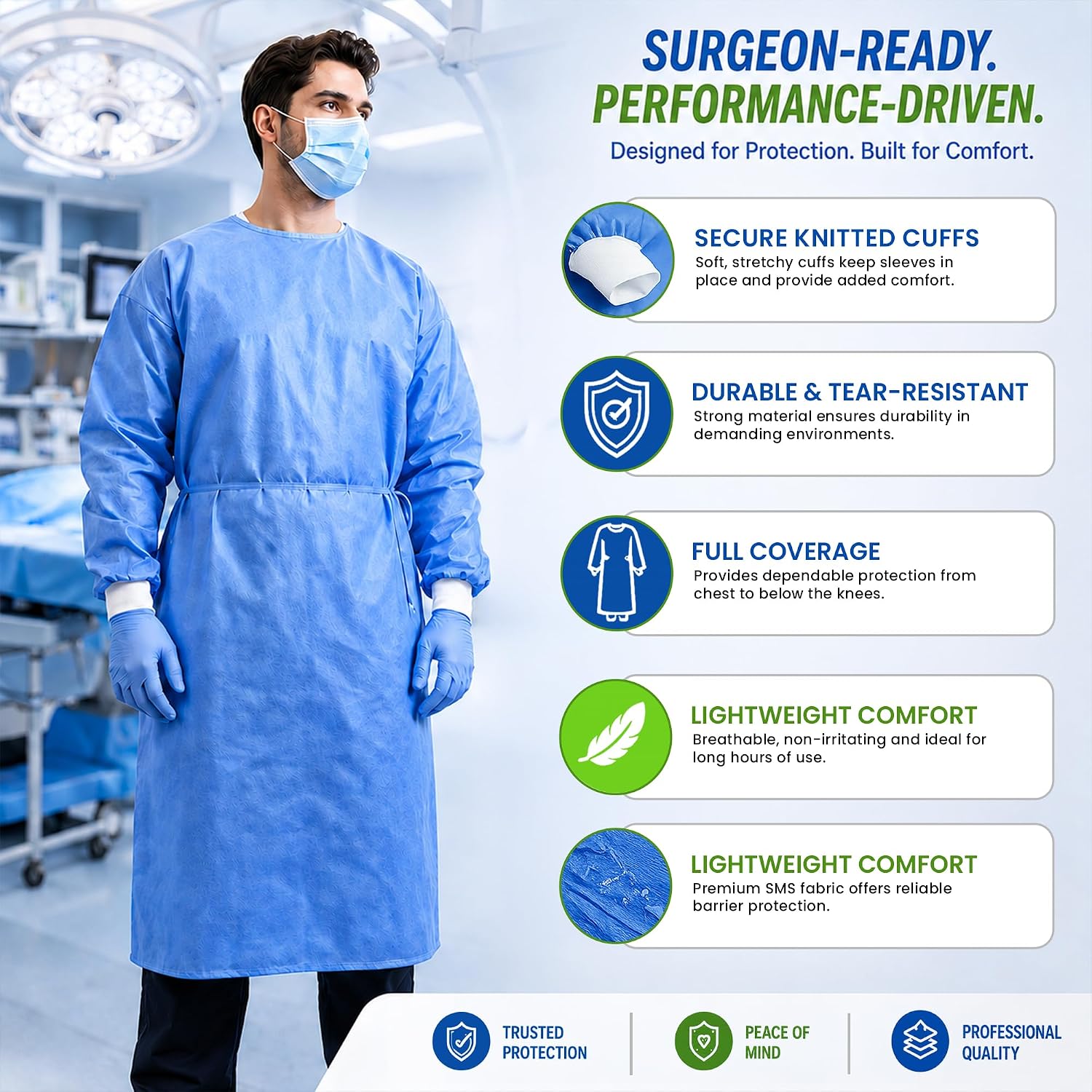 3 Einweg-Schutzkleidung (PPE)  – Medical Lab Gown Bewertung und Preis